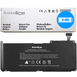 GREENTECH A1331 BATTERY FOR MACBOOK 13 UNIBODY A1342 LATE 2009 MID 2010 63.5WH MC207LL/A MC516LL/A 661-5391 661-5585