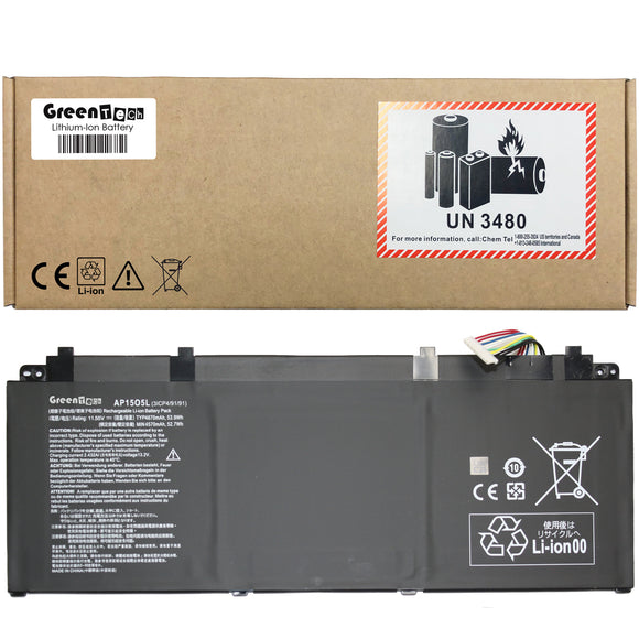 GREENTECH AP15O5L KT.00305.001 BATTERY FOR ACER SPIN 5 SP513-52N ASPIRE S13 S5-371