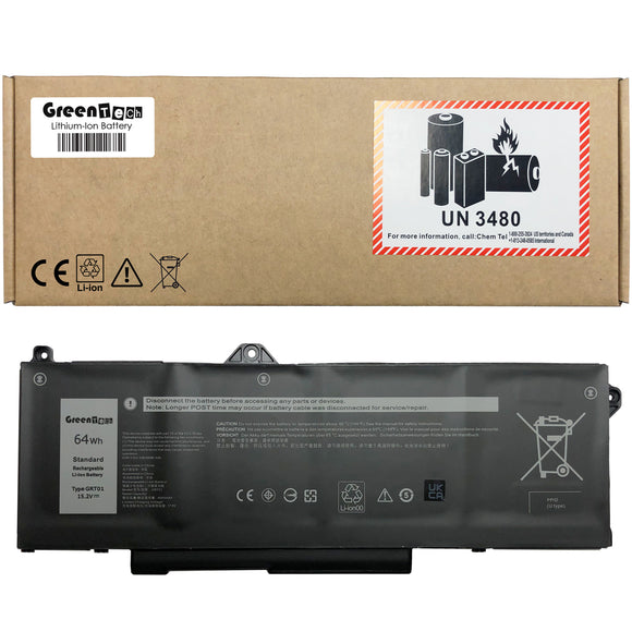 GREENTECH GRT01 BATTERY FOR LATITUDE 5421 5431 5521 5531 PRECISION 3561 3571 3571 ALIENWARE M17 R5 AMD 64WH R05P0 0VXD57 00P3TJ