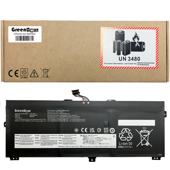 GREENTECH L18L3P72 02DL021 BATTERY FOR LENOVO YOGA X390 11.52V 51WHR SB10K97659 02DL022 L19M3P71 5B10W13928 SB10T83171 SB10V03234