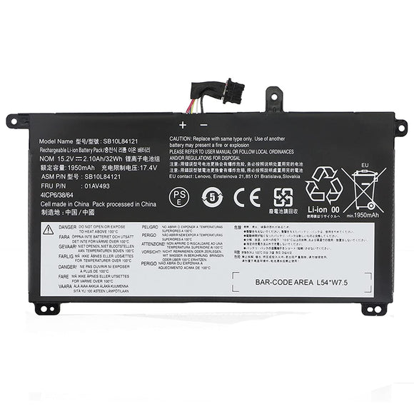 REPLACEMENT 01AV493 SB10L84121 BATTERY FOR LENOVO THINKPAD T570 T580 P51S P52S 32WHR 00UR890