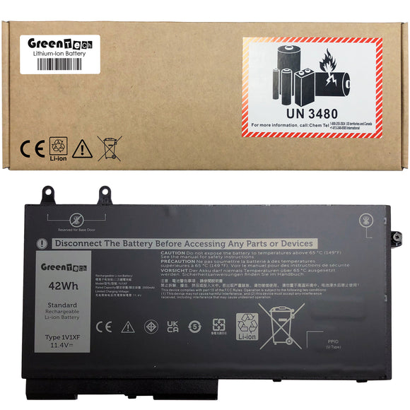 GREENTECH 1V1XF BATTERY FOR DELL LATITUDE 5401 5501 PRECISION 3540 3550 42WHR XV8CJ