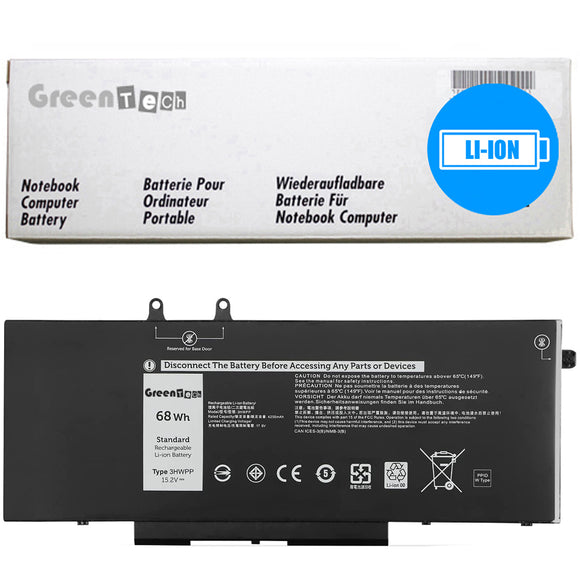 GREENTECH 3HWPP BATTERY FOR DELL LATITUDE 5401 5501 5410 5411 5510 5511 68WHR 10X1J 1VY7F N2NLL 3YNXM