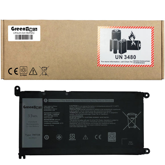 GREENTECH 7MT0R BATTERY FOR DELL CHROMEBOOK 3100 3400 5488 5493 5593 33WHR DN33X