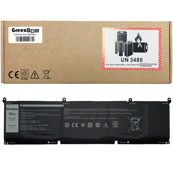 GREENTECH 8FCTC BATTERY FOR DELL G15 5510 5515 XPS 9500 9510 PRECISION 5550 5560 ALIENWARE M15 M17 R3 R4 56WH DVG8M P8P1P