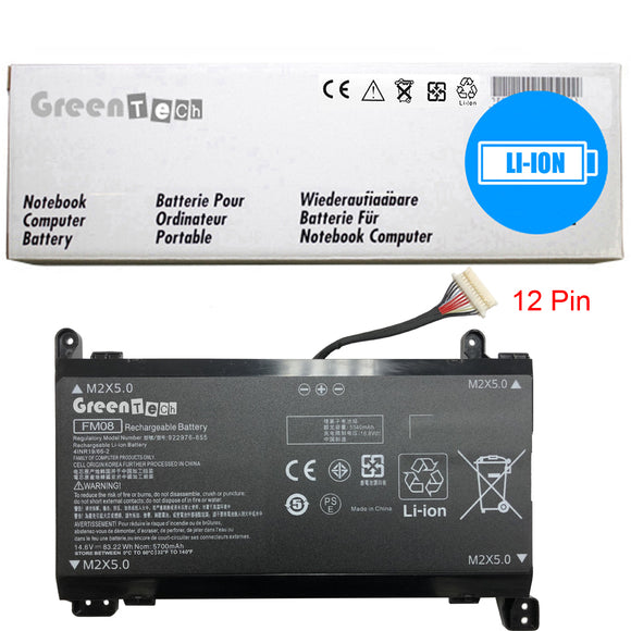 GREENTECH FM08 922976-855 BATTERY FOR HP OMEN 17-AN 83.22WHR FM08082 12-PIN