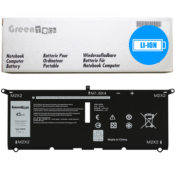 GREENTECH HK6N5 WDK63 BATTERY FOR DELL INSPRION 5390 5391 7490 XPS 9370 9380 VOSTRO 5390 5391 45WHR DXGH8