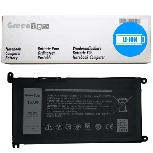 GREENTECH JPFMR BATTERY FOR DELL CHROMEBOOK 3100 3400 5488 5493 5593 42WH 65N6H 07GDY 16DPH 927N5