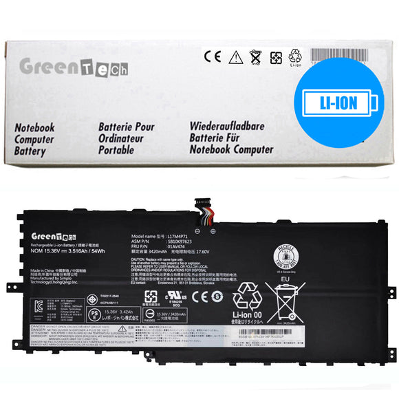 GREENTECH L17C4P71 01AV475 BATTERY FOR LENOVO THINKPAD X1 YOGA 2018 20LD 20LE 20LF 20LG 15.36V 54WH 01AV474