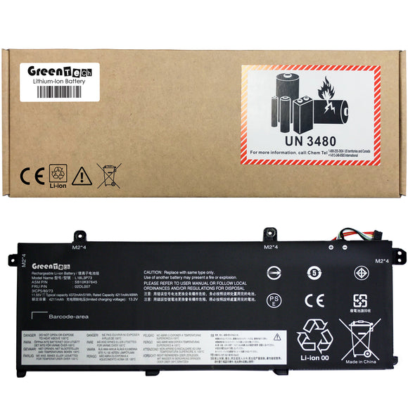 GREENTECH L18M4P73 L18M3P73 L18L3P73 BATTERY FOR LENOVO THINKPAD P14S P43S T14 T490 T495 11.55V 51WHR 5B10W13877