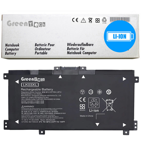 GREENTECH LK03XL 916814-855 BATTERY HP ENVY 17-AE ENVY 17-BW ENVY 17-CE ENVY 15-BP ENVY 15-CN ENVY 15-CP 56WHR