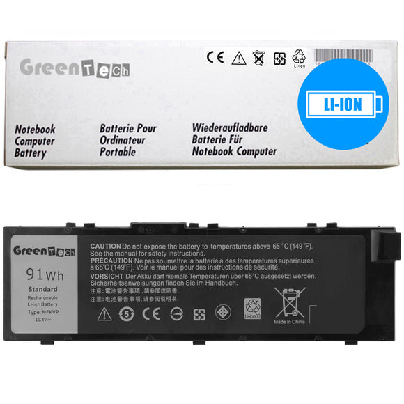 GREENTECH MFKVP 451-BBSD BATTERY FOR DELL PRECISION 7510 7520 7710 7720 91WHR V48RM RDYCT TWCPG T05W1