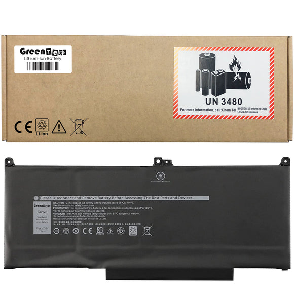 GREENTECH MXV9V BATTERY FOR DELL LATITUDE 5300 5310 7300 7306 7400 7.6V 60WHR 5VC2M N2K62 829MX CR8V9 WXW80 K4Y2J