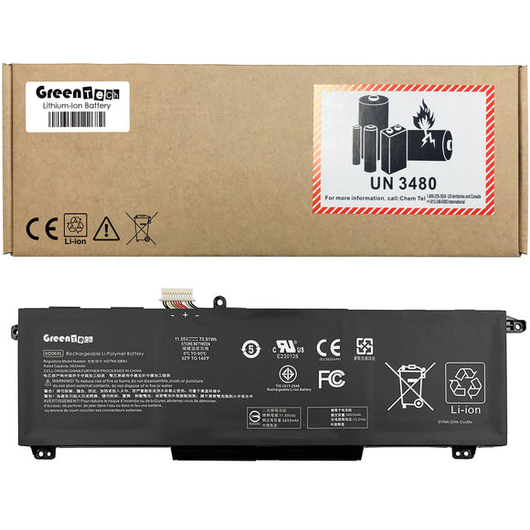 GREENTECH SD06XL BATTERY FOR HP OMEN 15-EK OMEN 15-EN 70WH L84392-006 L84392-005