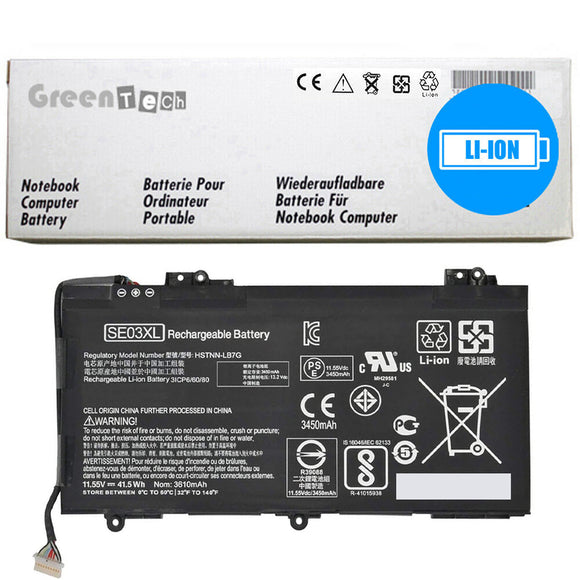 GREENTECH SE03XL 849908-850 BATTERY FOR HP PAVILION 14-AL 14-AV 15-AU 42WHR HSTNN-UB6Z 849568-541