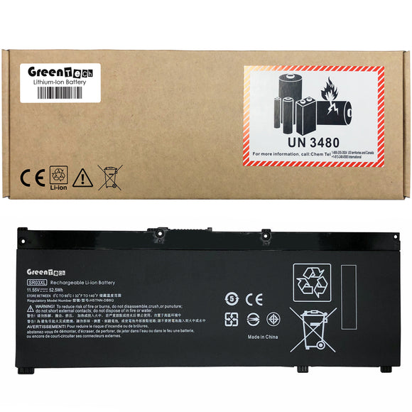 GREENTECH SR03XL L08855-855 BATTERY FOR HP PAVILION 15-DC PAVILION 17-CD OMEN 15-DC 52WHR L08934-1B1 HSTNN-IB8L SR03052XL