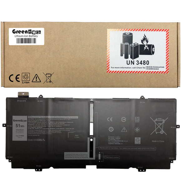 GREENTECH X1W0D BATTERY FOR DELL XPS 9310 2-IN-1 7.6V 51WHR 0FDRT DD9VF