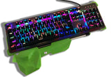 RGB BACKLIT MECHANICAL GAMING KEYBOARD WITH ADJUSTABLE GREEN PALM REST NEW KB-G9