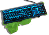 RGB BACKLIT MECHANICAL GAMING KEYBOARD WITH ADJUSTABLE GREEN PALM REST NEW KB-G9