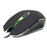 GEMBIRD GAMING MOUSE 6 BUTTON GREEN WIRED OPTICAL ADJUSTABLE MOUSE 2400 DPI