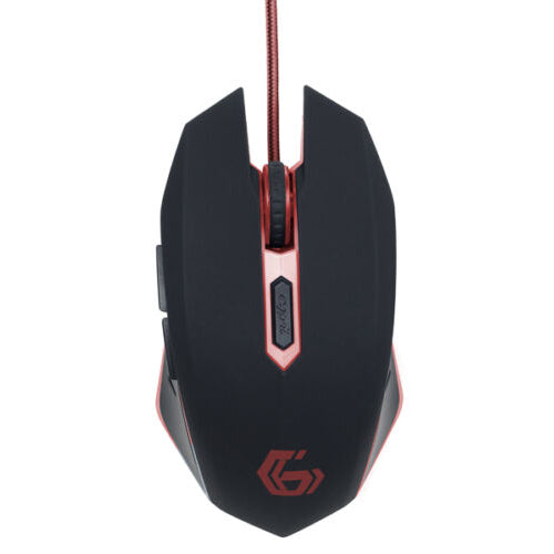 GEMBIRD GAMING MOUSE 6 BUTTON RED WIRED OPTICAL ADJUSTABLE MOUSE 2400 DPI